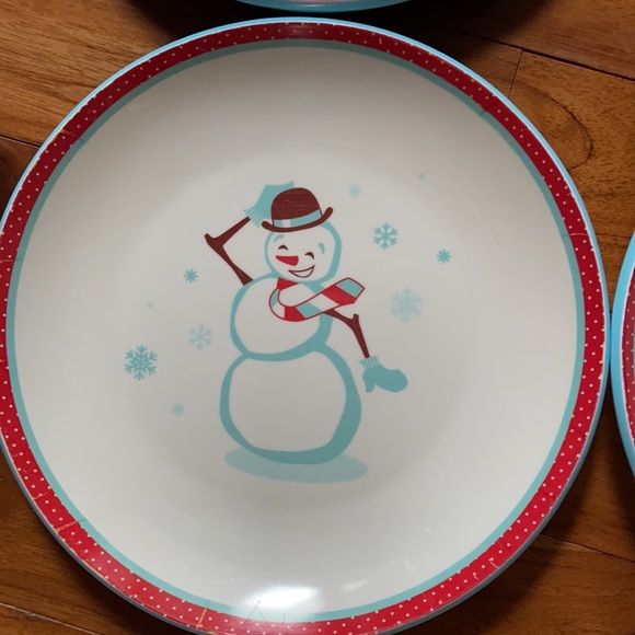 Snowman plate set melamine snowman plates -set of 6 - Picture 4 of 8